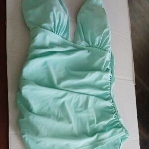 Gloria Vanderbilt Mint Green Ruched Size 10 Swimsuit